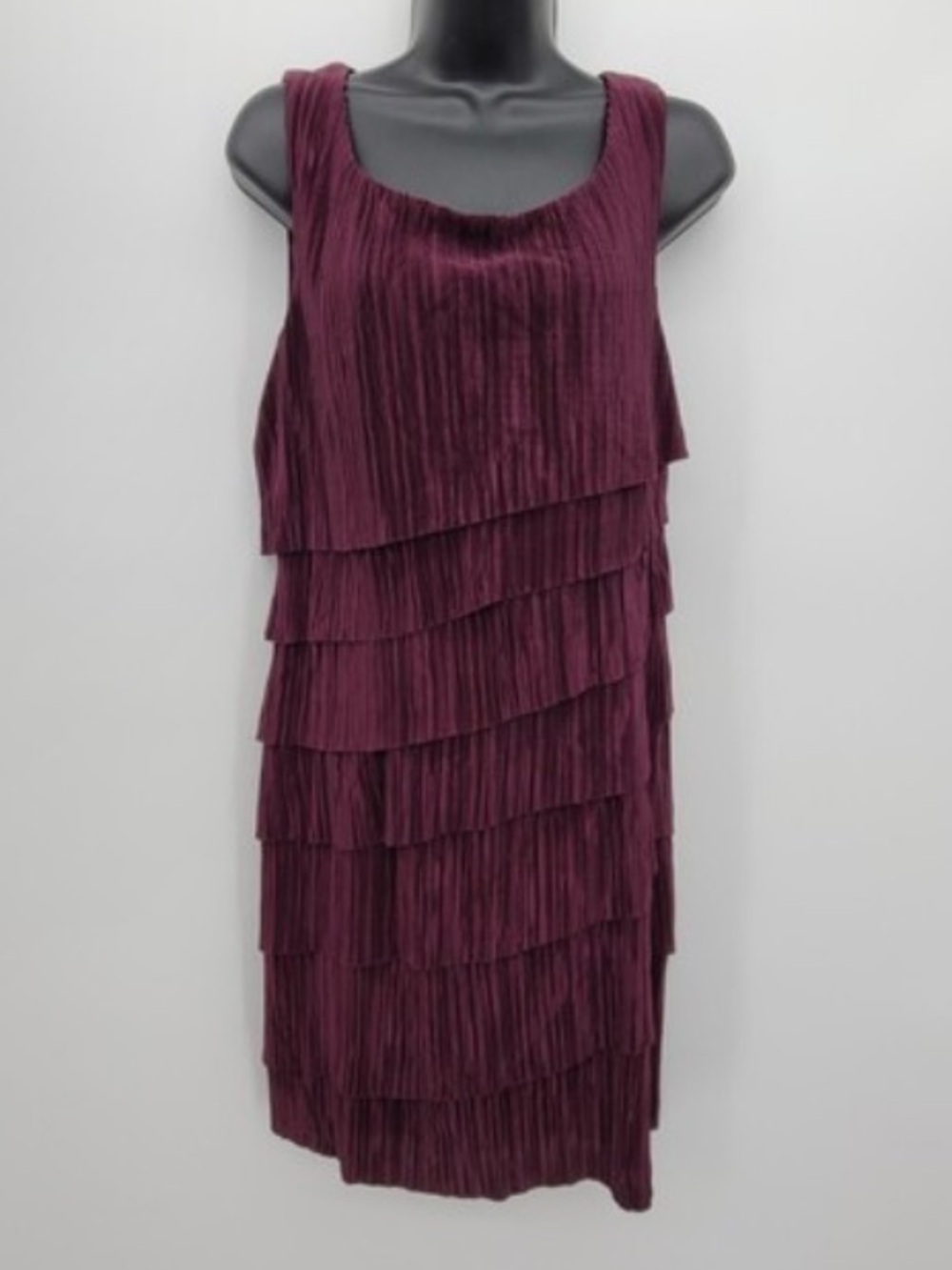 Dress Barn Tiered Pleated Purple Dress